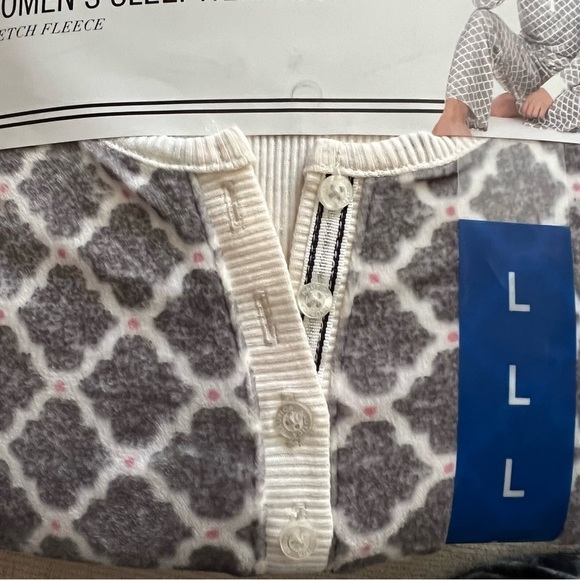 NEW-NAUTICA 2Pc SuperSoft Feather Touch Fleece Pajama Sleepwear Set Grey/White L - Picture 6 of 13